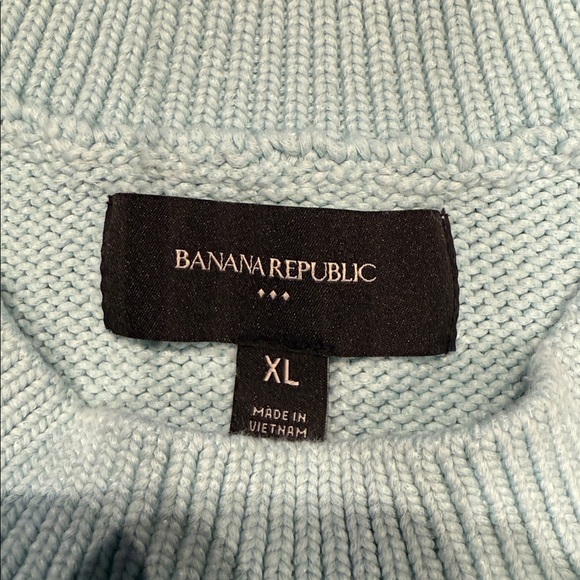 Banana Republic Turquoise cotton Cropped sweater, size XL - Picture 2 of 5